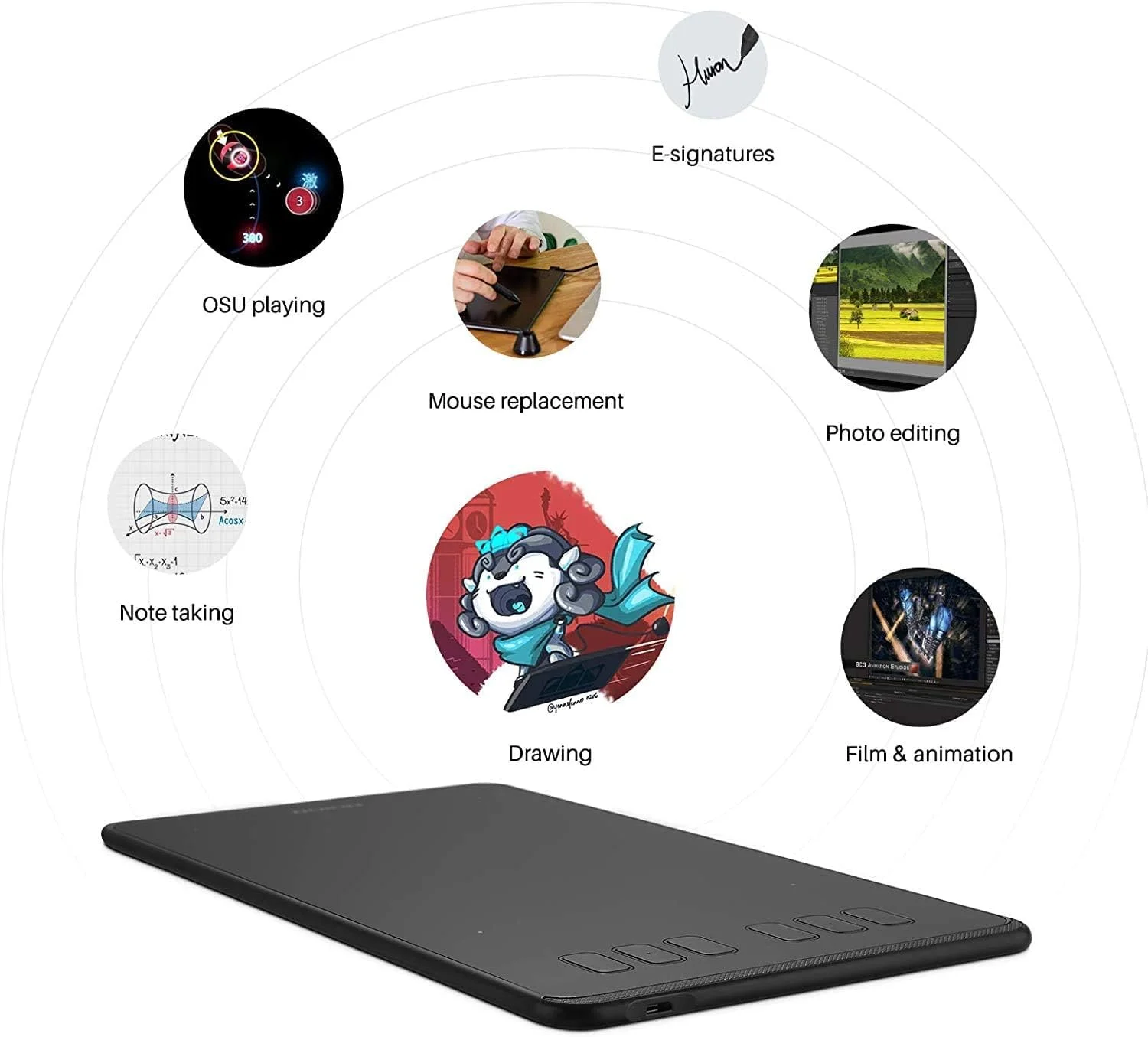 تبلت طراحی HUION Inspiroy H640P با قلم بدون باتری، حساسیت فشار 8192، 6 کلید میانبر، تبلت قلم گرافیکی 6x4 اینچی برای هنر و طراحی دیجیتال، سازگار با مک، کامپیوتر و موبایل