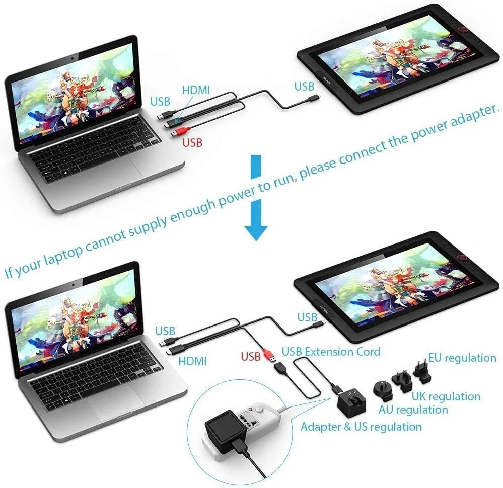 تبلت طراحی XPPen Upgraded Artist 15.6 Pro V2 با صفحه نمایش، 16384 سطح فشار قلم، قلم X3 Pro، تبلت هنری گرافیکی با شیشه ضد تابش نور کاملاً لمینت شده، پشتیبانی از شیب، دکمه چرخشی قرمز و 8 کلید میانبر