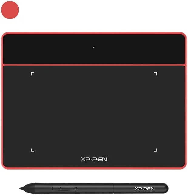 تبلت طراحی گرافیکی XP-PEN Deco Fun XS OSU، تبلت قلمی 4x3 اینچی با قلم بدون باتری (قرمز)