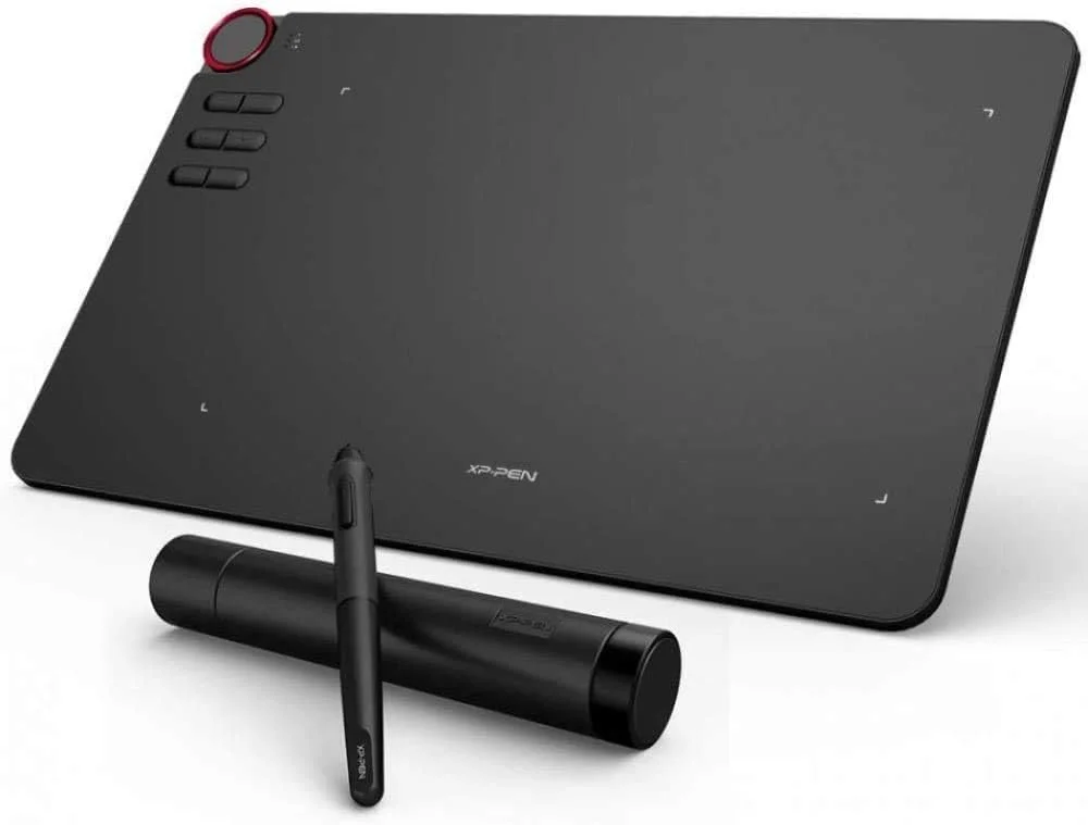 تبلت گرافیکی XP-PEN DECO03 با 8192 سطح حساسیت به فشار، دارای چرخ و قلم استایلوس پسیو - تبلت طراحی بی سیم/بلوتوث