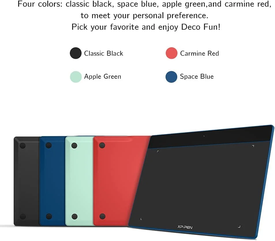 تبلت طراحی گرافیکی XP-PEN Deco Fun XS OSU، تبلت قلمی 4x3 اینچی با قلم بدون باتری (قرمز)