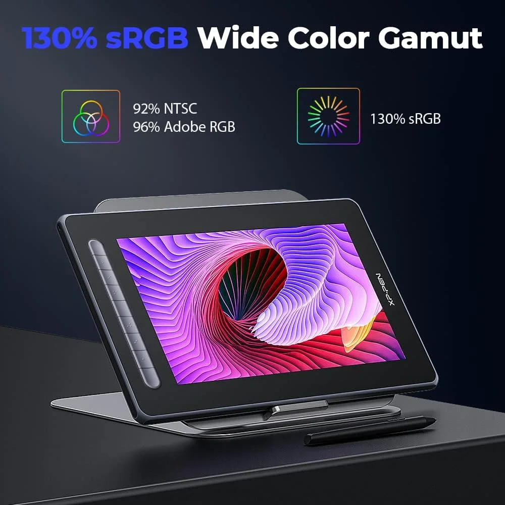 مانیتور طراحی قلمی 13 اینچی XP-PEN Artist13_2nd با تکنولوژی لایه‌بندی کامل، مانیتور طراحی با عملکرد شیب، قلم هوشمند X3 بدون باتری (مشکی)