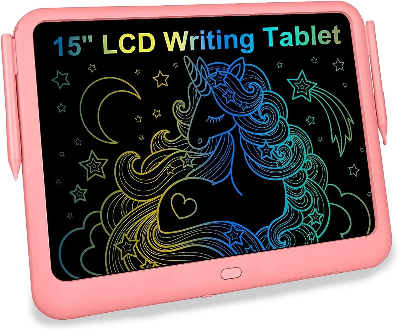 تبلت نوشتن LCD با قلم برای کودکان - تبلت نقاشی 15 اینچی کودکان - تبلت نوشتن رنگارنگ کودکان نوپا، تبلت نقاشی آموزشی برای مدرسه، خانه، تبلت نقاشی LCD پاک شدنی دخترانه پسرانه (صورتی)