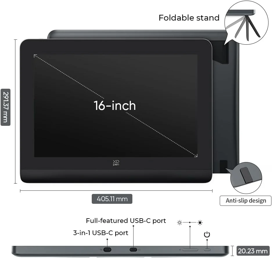 نمایشگر طراحی XP-PEN Artist Pro (نسل 2) تبلت گرافیکی دیجیتال کامپیوتر با قلم بدون باتری با پشتیبانی از 16K فشار (16 اینچ) نمایشگر طراحی XP-PEN Artist Pro (نسل 2) تبلت گرافیکی دیجیتال کامپیوتر با قلم بدون باتری با پشتیبانی از 16K فشار (16 اینچ)
