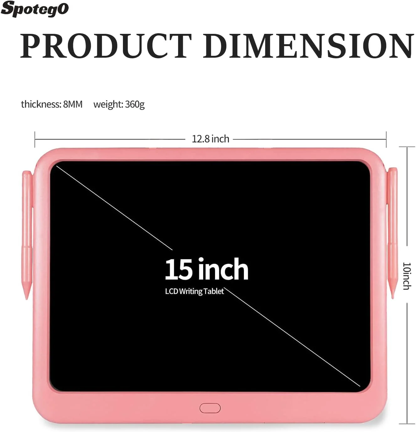 تبلت نوشتن LCD با قلم برای کودکان - تبلت نقاشی 15 اینچی کودکان - تبلت نوشتن رنگارنگ کودکان نوپا، تبلت نقاشی آموزشی برای مدرسه، خانه، تبلت نقاشی LCD پاک شدنی دخترانه پسرانه (صورتی)