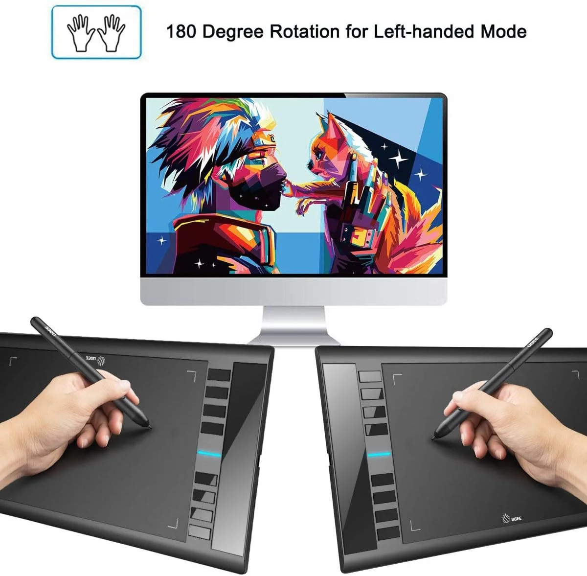 تبلت طراحی گرافیکی UGEE M708، تبلت طراحی با ناحیه فعال بزرگ 10 در 6 اینچ، دارای 8 کلید میانبر، قلم 8192 سطح، تبلت گرافیکی M708 برای نقاشی، خلق آثار هنری دیجیتال، طراحی و غیره تبلت طراحی گرافیکی UGEE M708، تبلت طراحی با ناحیه فعال بزرگ 10 در 6 اینچ، دارای 8 کلید میانبر، قلم 8192 سطح، تبلت گرافیکی M708 برای نقاشی، خلق آثار هنری دیجیتال، طراحی و غیره
