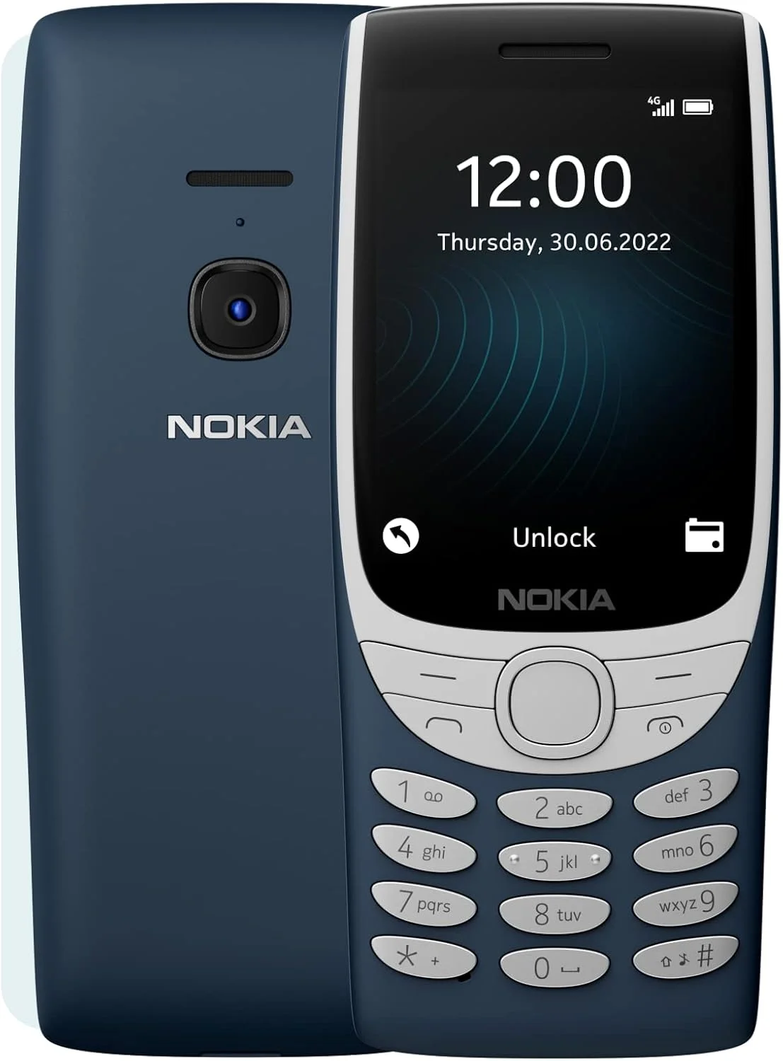 گوشی موبایل نوکیا 8210 با قابلیت اتصال 4G، صفحه نمایش بزرگ، پخش کننده MP3 داخلی، رادیو FM بی سیم و بازی کلاسیک Snake (دو سیم کارت) - آبی تیره