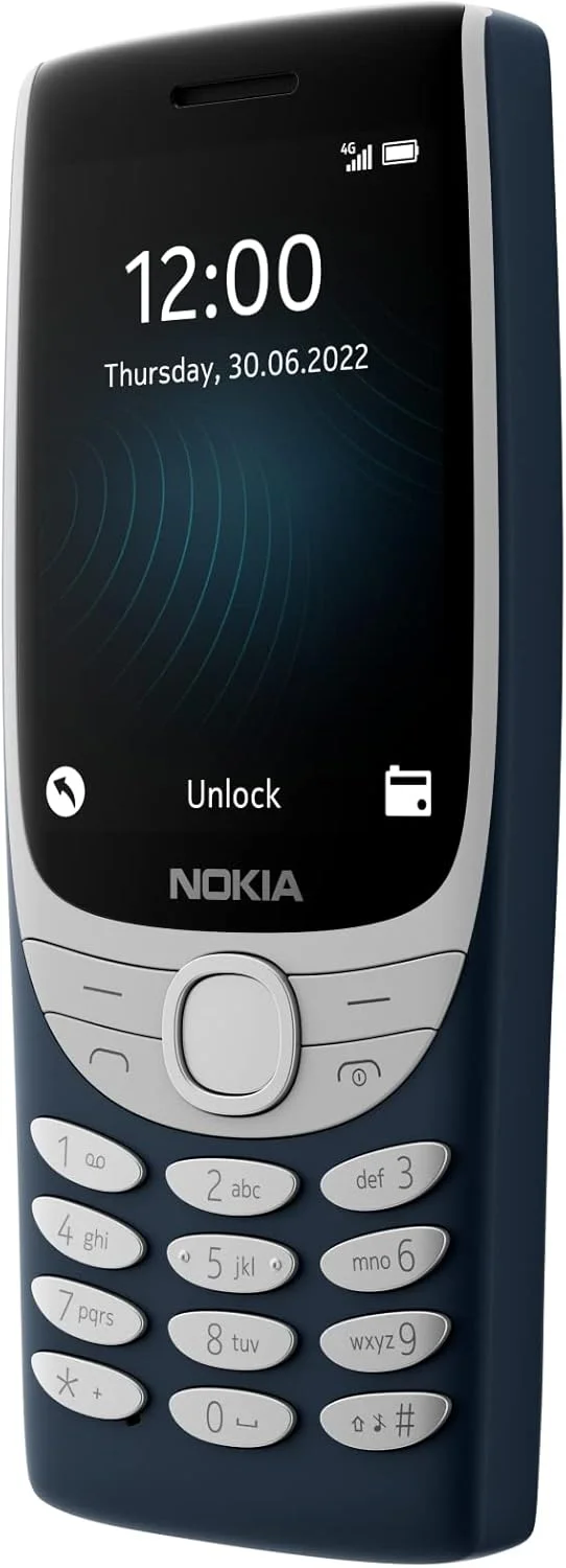 گوشی موبایل نوکیا 8210 با قابلیت اتصال 4G، صفحه نمایش بزرگ، پخش کننده MP3 داخلی، رادیو FM بی سیم و بازی کلاسیک Snake (دو سیم کارت) - آبی تیره