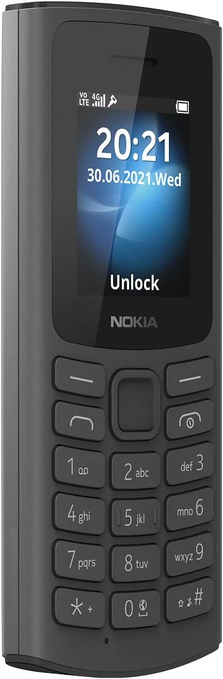 گوشی موبایل نوکیا 105 4G | GSM آنلاک شده | VoLTE | مشکی | نسخه بین المللی | سازگار با AT&T/Cricket/Verizon نیست