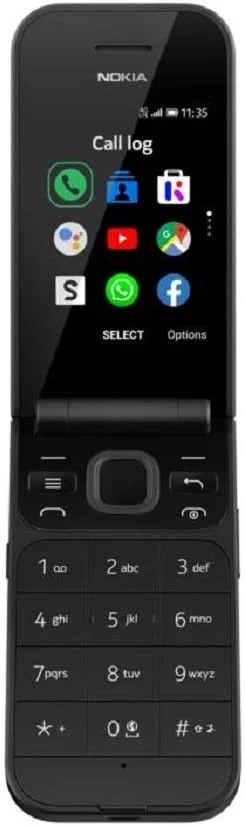 گوشی موبایل تاشو نوکیا 2720 با صفحه نمایش 2.8 اینچی، 4G، بدون نیاز به سیم کارت انگلستان، دارای Google Assistant (تک سیم کارت) - مشکی
