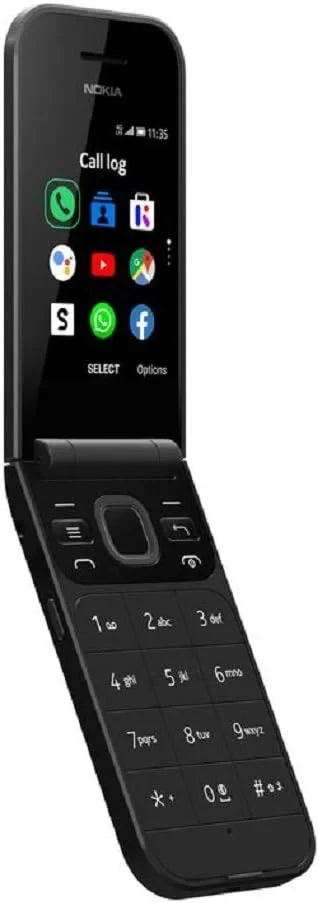 گوشی موبایل تاشو نوکیا 2720 با صفحه نمایش 2.8 اینچی، 4G، بدون نیاز به سیم کارت انگلستان، دارای Google Assistant (تک سیم کارت) - مشکی