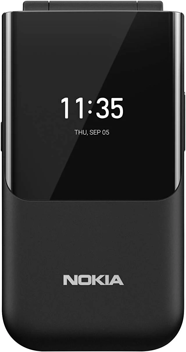 گوشی موبایل تاشو نوکیا 2720 با صفحه نمایش 2.8 اینچی، 4G، بدون نیاز به سیم کارت انگلستان، دارای Google Assistant (تک سیم کارت) - مشکی