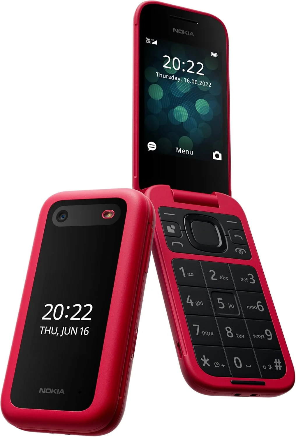 گوشی تاشو نوکیا 2660 دو سیم کارت 128 مگابایت رام + 48 مگابایت رم (فقط GSM | بدون CDMA) نسخه بین المللی آنلاک شده کارخانه ای اندروید 4G/LTE (قرمز)