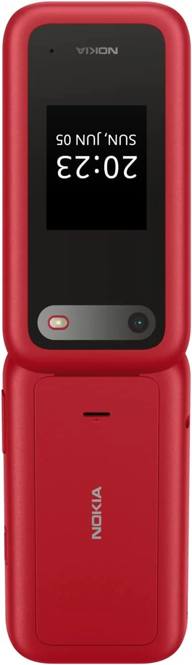 گوشی تاشو نوکیا 2660 دو سیم کارت 128 مگابایت رام + 48 مگابایت رم (فقط GSM | بدون CDMA) نسخه بین المللی آنلاک شده کارخانه ای اندروید 4G/LTE (قرمز)