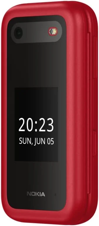 گوشی تاشو نوکیا 2660 دو سیم کارت 128 مگابایت رام + 48 مگابایت رم (فقط GSM | بدون CDMA) نسخه بین المللی آنلاک شده کارخانه ای اندروید 4G/LTE (قرمز)