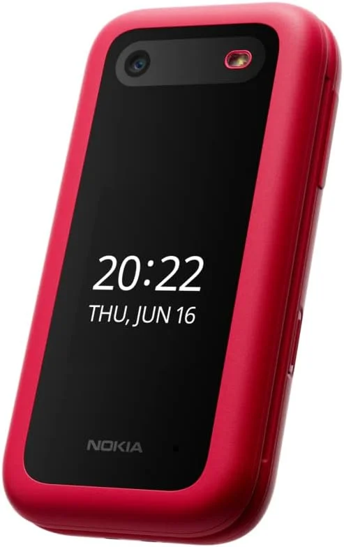 گوشی تاشو نوکیا 2660 دو سیم کارت 128 مگابایت رام + 48 مگابایت رم (فقط GSM | بدون CDMA) نسخه بین المللی آنلاک شده کارخانه ای اندروید 4G/LTE (قرمز)