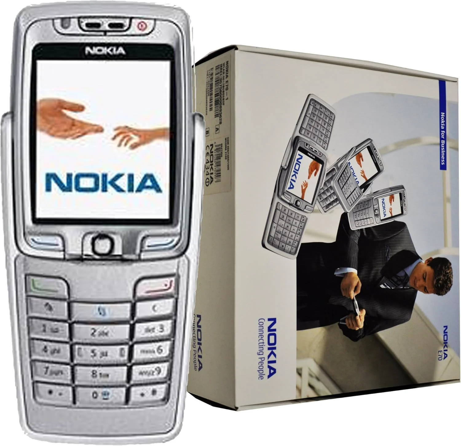 نوکیا E70 1 64 مگابایت آنلاک شده کارخانه ای، کالکشنری، گوشی موبایل 3G نسخه بین المللی نقره ای