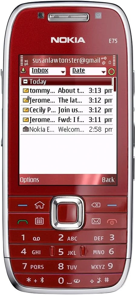 گوشی موبایل نوکیا E75 50 مگابایت QWERTY نسخه بین المللی قرمز رنگ، پلمپ کارخانه، آنلاک شده، 3G 2G GSM گوشی موبایل نوکیا E75 50 مگابایت QWERTY نسخه بین المللی قرمز رنگ، پلمپ کارخانه، آنلاک شده، 3G 2G GSM