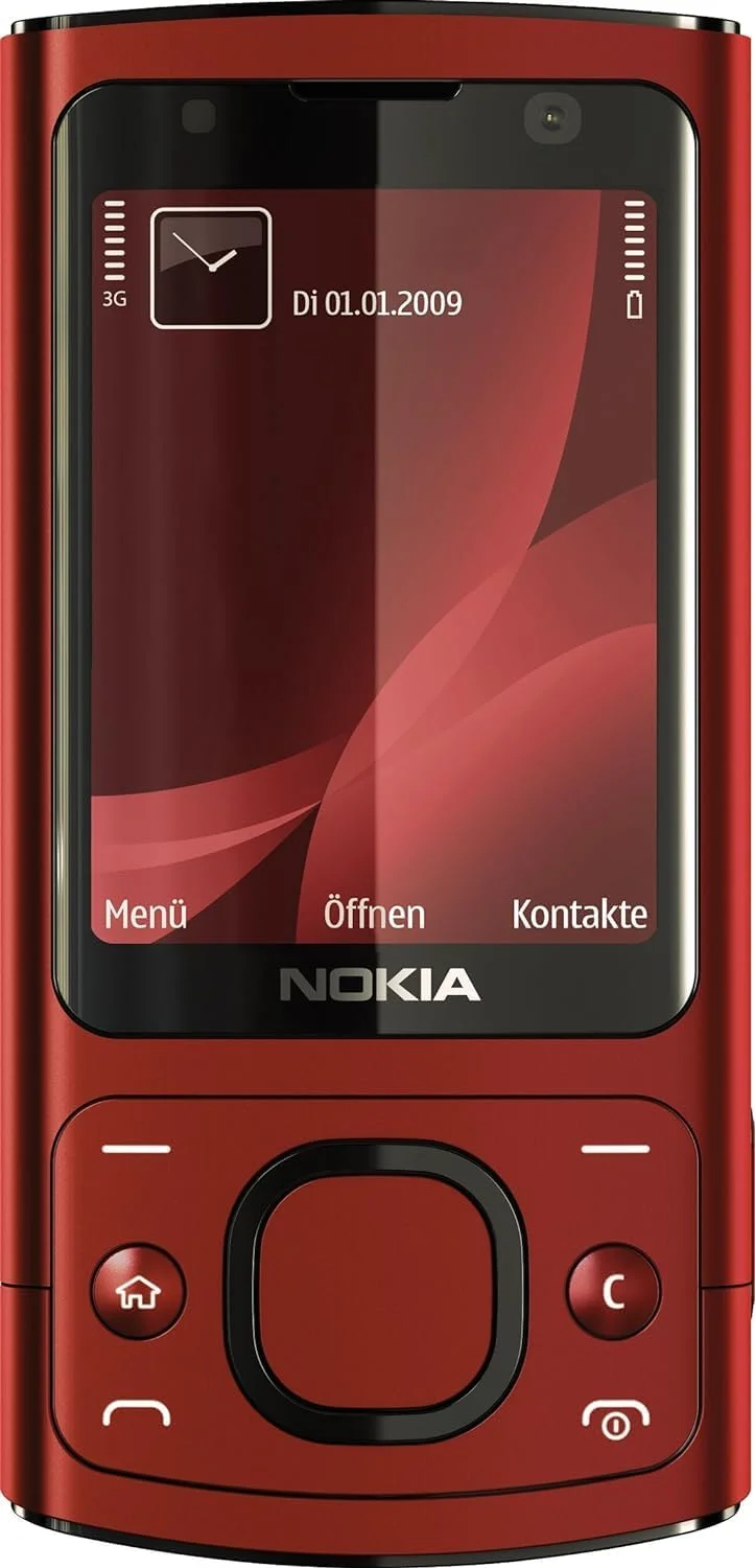 گوشی نوکیا 6700 اسلاید تک سیم کارت با حافظه داخلی 64 مگابایت و رم 128 مگابایت (فقط GSM | بدون CDMA) - نسخه بین المللی آنلاک شده کارخانه ای (قرمز)