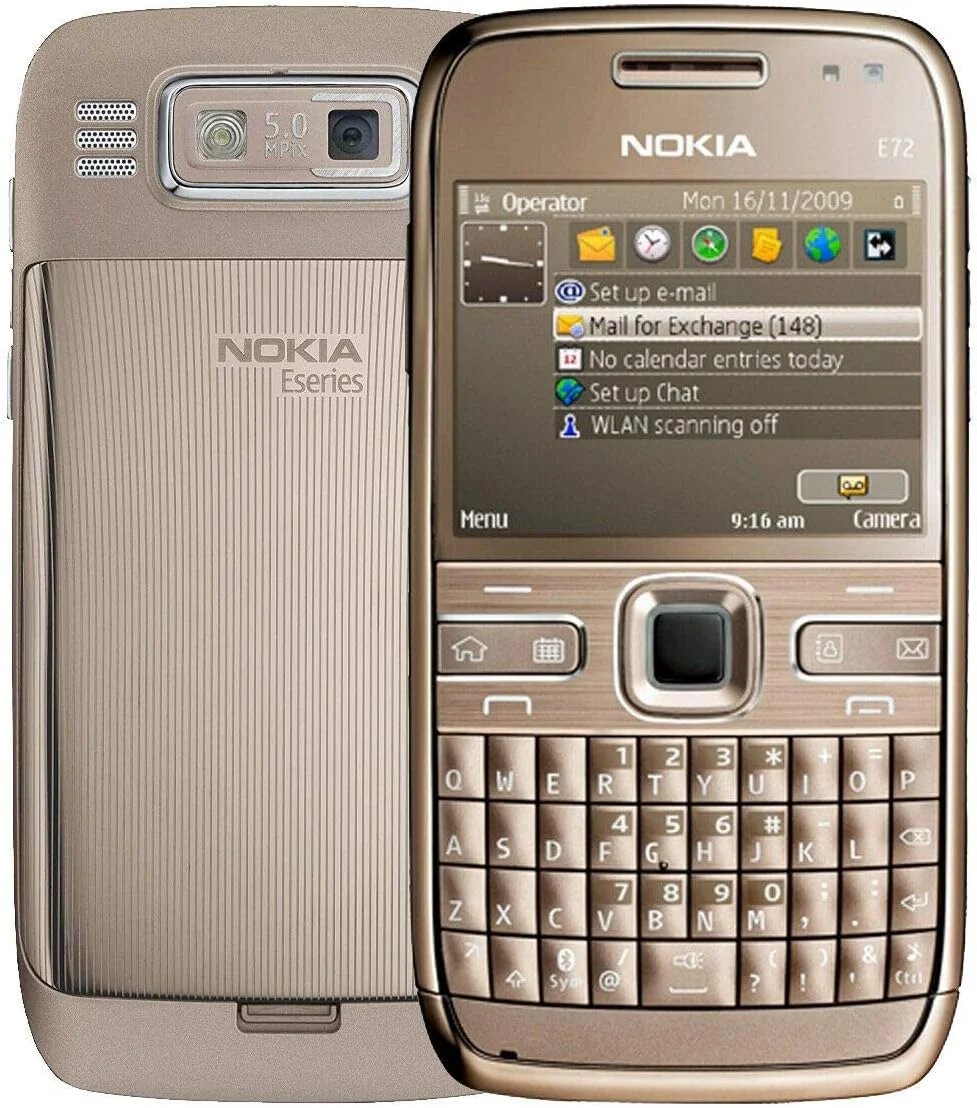گوشی موبایل نوکیا E72-1 نسخه استاندارد با صفحه کلید QWERTY، آنلاک شده کارخانه، 3G (قهوه ای توپاز) - نسخه بین المللی