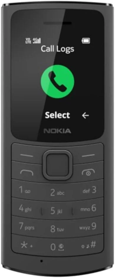 گوشی موبایل نوکیا 110 4G دو سیم کارت 48 مگابایت رام + 128 مگابایت رم (فقط GSM | بدون CDMA) نسخه بین المللی آنلاک شده کارخانه ای 4G/LTE (ذغالی)