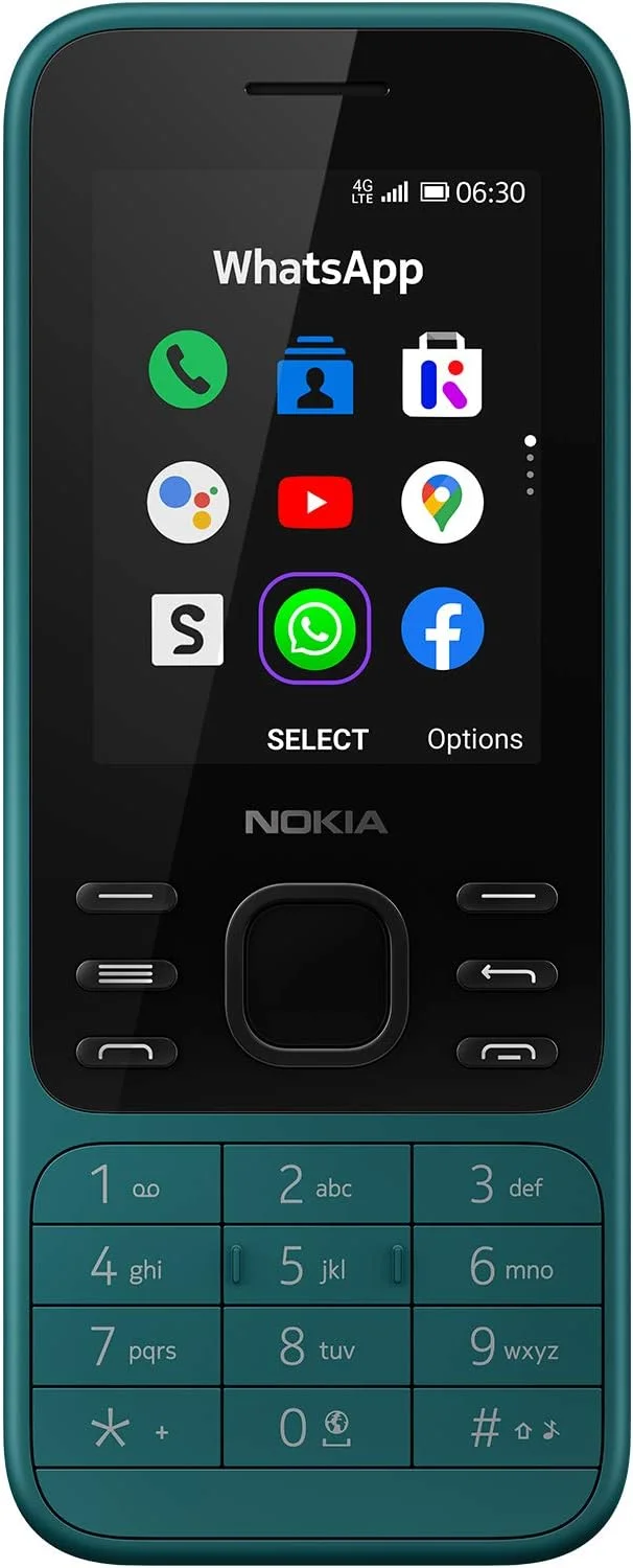 گوشی موبایل نوکیا 6300 دو سیم کارت 4 گیگابایت رام + 512 مگابایت رم (فقط GSM | بدون CDMA) نسخه بین المللی آنلاک شده کارخانه ای 4G/LTE (سبز فیروزه ای)