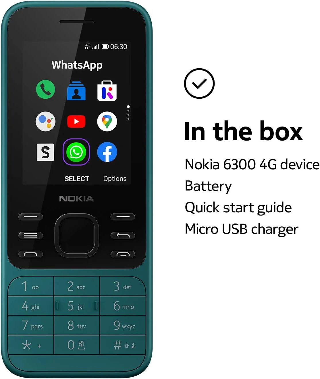 گوشی موبایل نوکیا 6300 دو سیم کارت 4 گیگابایت رام + 512 مگابایت رم (فقط GSM | بدون CDMA) نسخه بین المللی آنلاک شده کارخانه ای 4G/LTE (سبز فیروزه ای) گوشی موبایل نوکیا 6300 دو سیم کارت 4 گیگابایت رام + 512 مگابایت رم (فقط GSM | بدون CDMA) نسخه بین المللی آنلاک شده کارخانه ای 4G/LTE (سبز فیروزه ای)