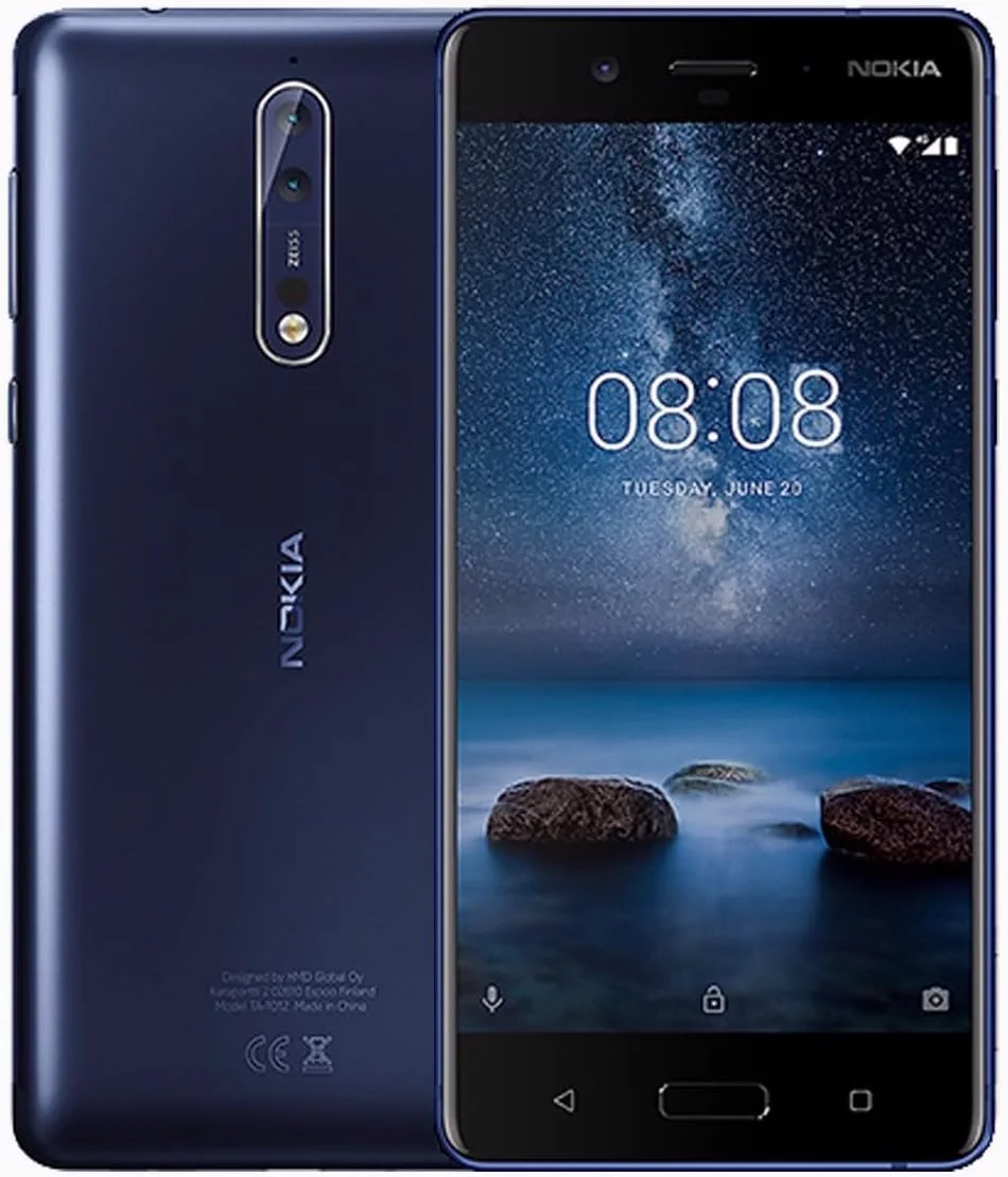 گوشی موبایل نوکیا 8 دو سیم کارت - 64 گیگابایت حافظه داخلی، 4 گیگابایت رم، 4G LTE - آبی تیره
