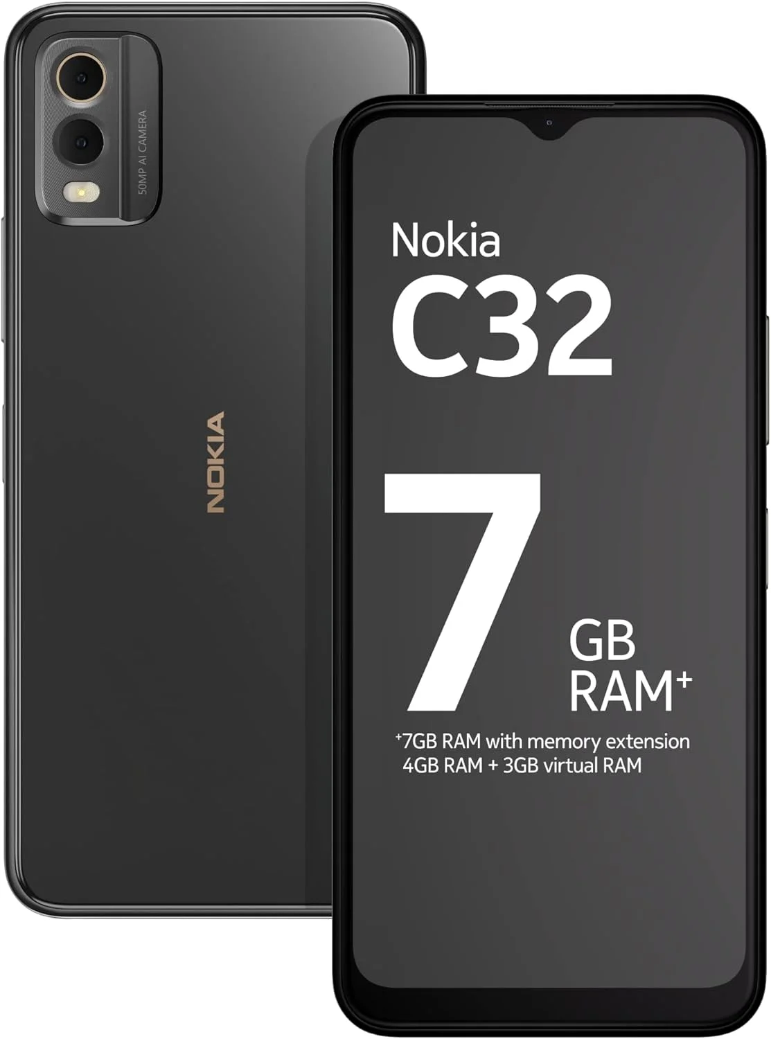 گوشی موبایل نوکیا C32 دو سیم کارت 128 گیگابایت رام 4 گیگابایت آنلاک فابریک 4G/LTE (ذغالی) - نسخه بین المللی