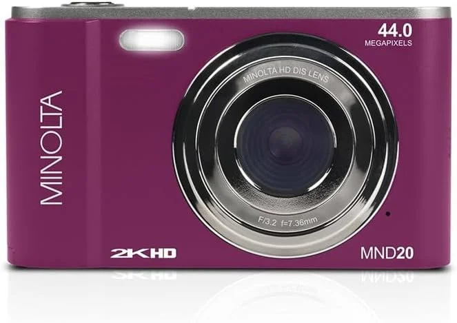 دوربین دیجیتال Minolta Konica- MND20 44 MP / 2.7K Ultra HD (سرخابی)