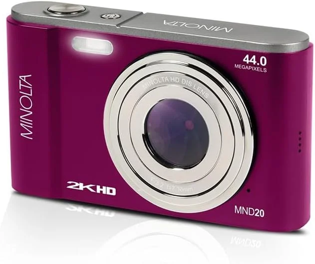 دوربین دیجیتال Minolta Konica- MND20 44 MP / 2.7K Ultra HD (سرخابی)