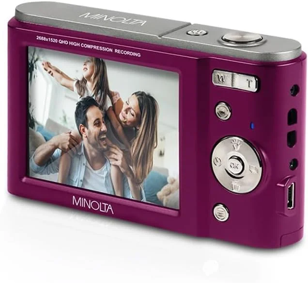 دوربین دیجیتال Minolta Konica- MND20 44 MP / 2.7K Ultra HD (سرخابی)