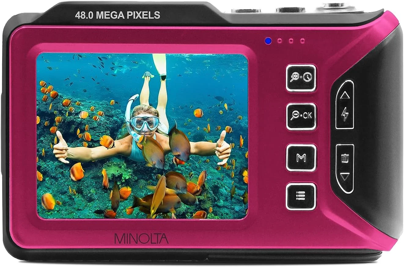 دوربین دیجیتال ضد آب دو صفحه نمایش مینولتا MN60WP 48MP / 4K Ultra HD