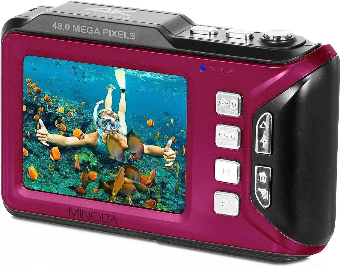 دوربین دیجیتال ضد آب دو صفحه نمایش مینولتا MN60WP 48MP / 4K Ultra HD