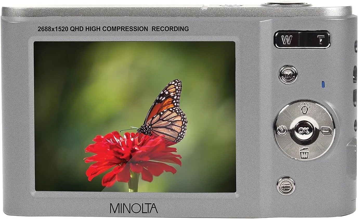 دوربین دیجیتال مینولتا MND20 با کیفیت 44 مگاپیکسل / 2.7K Quad HD (نقره ای) + کارت حافظه 32 گیگابایتی + سه پایه انعطاف پذیر 12 اینچی + کیف کارت حافظه + کارت خوان USB، SD/microSD + سایر موارد دوربین دیجیتال مینولتا MND20 با کیفیت 44 مگاپیکسل / 2.7K Quad HD (نقره ای) + کارت حافظه 32 گیگابایتی + سه پایه انعطاف پذیر 12 اینچی + کیف کارت حافظه + کارت خوان USB، SD/microSD + سایر موارد