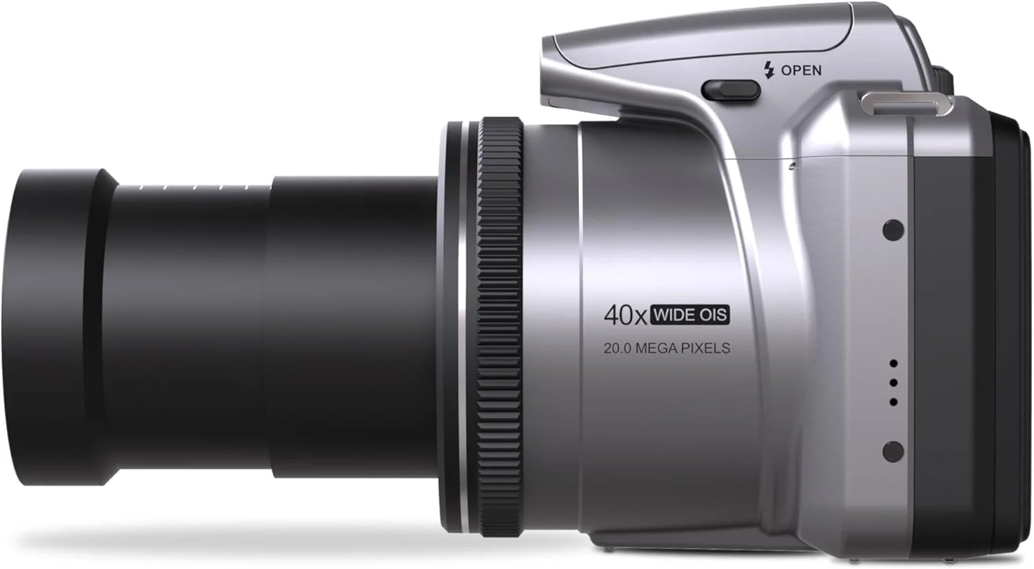 دوربین دیجیتال مینولتا 20 مگاپیکسل با زوم اپتیکال 40 برابر و فیلمبرداری 1080p FHD، نقره ای