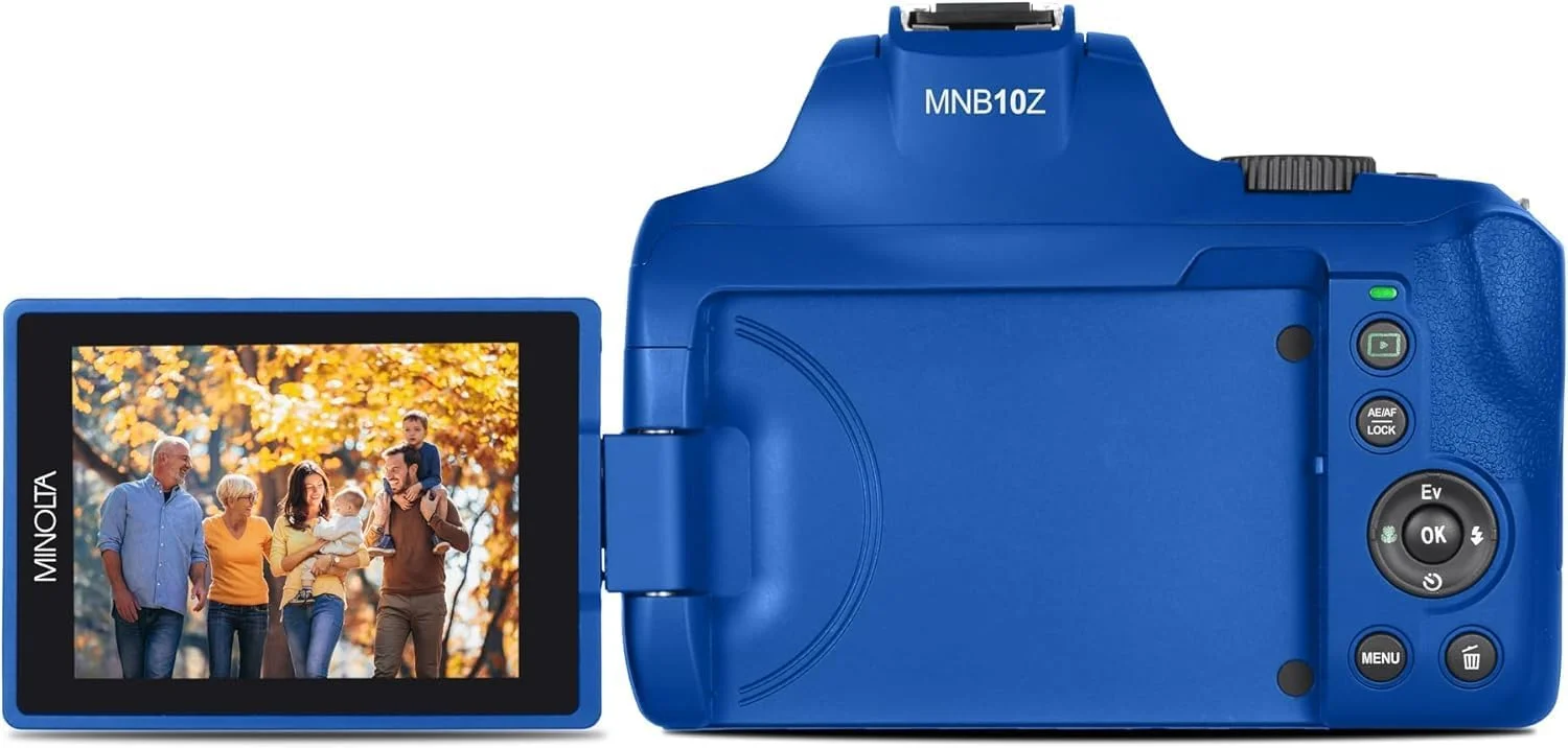 دوربین دیجیتال MINOLTA با فوکوس خودکار 64 مگاپیکسل، زوم اپتیکال 10 برابر، فیلمبرداری 4K Ultra HD و قابلیت عکاسی ماکرو