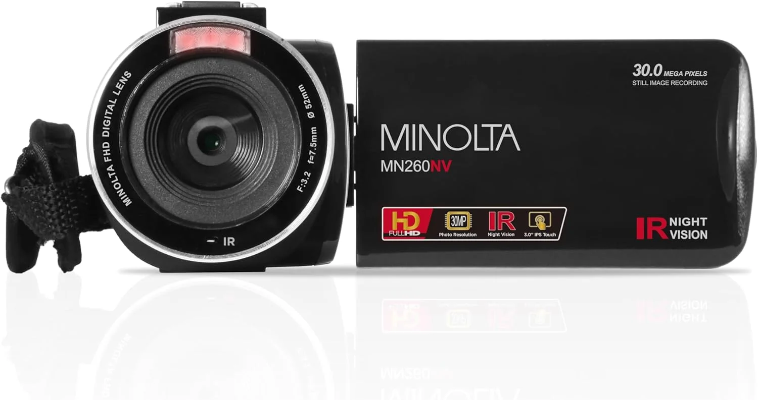 دوربین فیلمبرداری دید در شب مینولتا MN260NV با کیفیت 1080P FHD / 30 مگاپیکسل دوربین فیلمبرداری دید در شب مینولتا MN260NV با کیفیت 1080P FHD / 30 مگاپیکسل