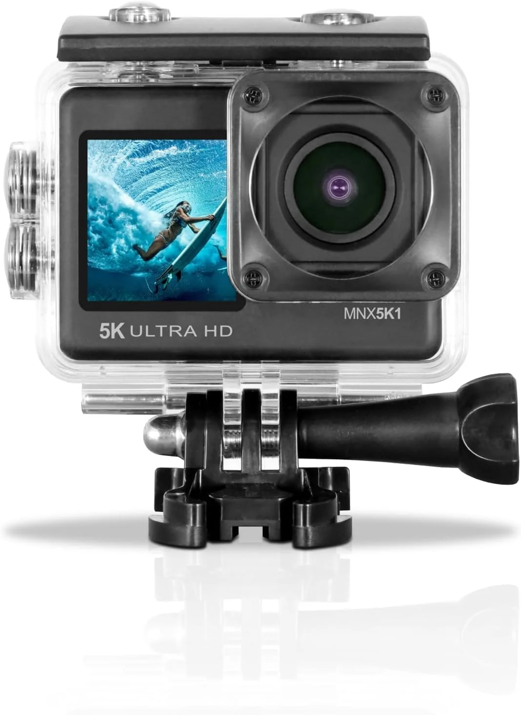 کیت دوربین اکشن 5K Ultra HD / 24 مگاپیکسل Minolta MNX5K1 + کارت حافظه 32 گیگابایتی + کیت تمیز کننده + بسته لوازم جانبی Diginerds 50 در 1 Go Pro - مشکی
