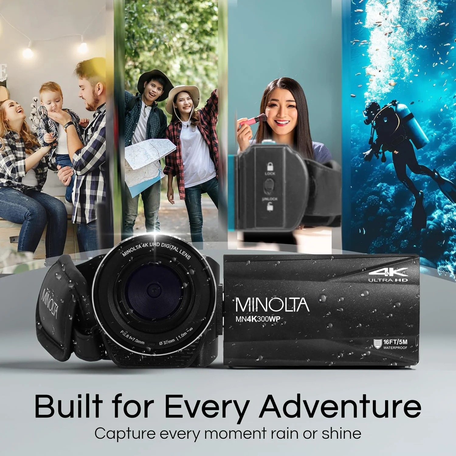 دوربین فیلمبرداری ضد آب 4K Ultra HD / 56 مگاپیکسل Minolta MN4K300WP