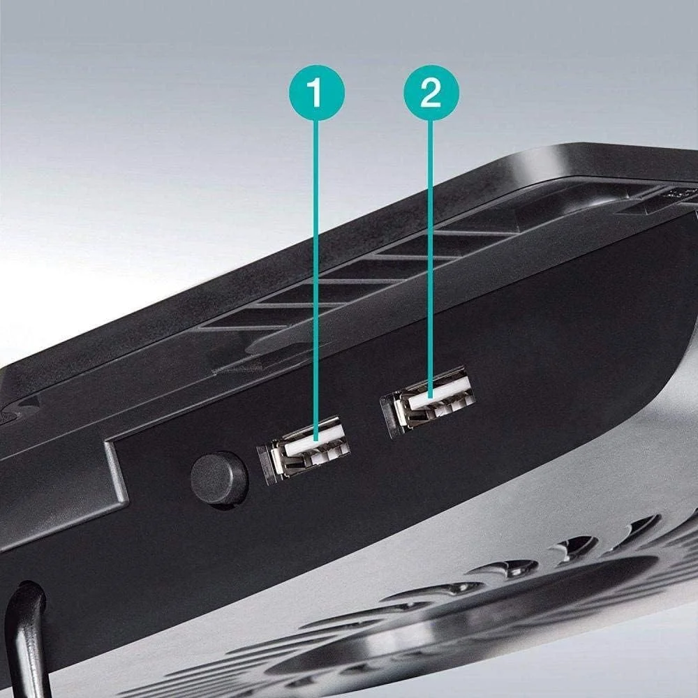 پایه خنک کننده لپ تاپ سایلنت 2 پورت USB - 9 اینچ، مشکی، مناسب برای لپ تاپ، کامپیوتر، کنسول بازی پایه خنک کننده لپ تاپ سایلنت 2 پورت USB - 9 اینچ، مشکی، مناسب برای لپ تاپ، کامپیوتر، کنسول بازی