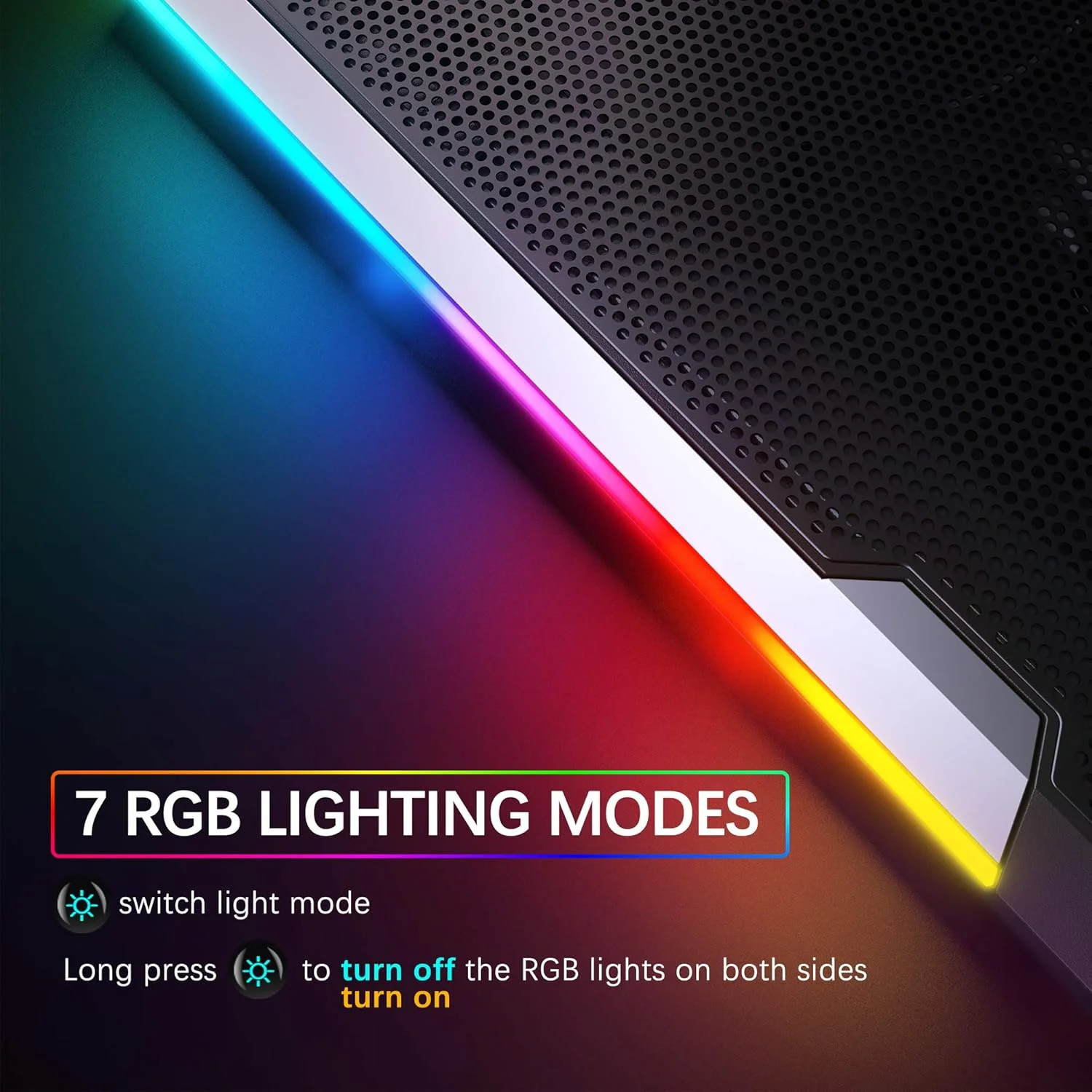 پایه خنک کننده لپ تاپ TopMate C11 RGB مخصوص بازی، پایه فن لپ تاپ با ارتفاع قابل تنظیم با 6 فن بی صدا و نگهدارنده تلفن، پد خنک کننده کامپیوتر، برای لپ تاپ های 15.6-17.3 اینچی - نور LED آبی پایه خنک کننده لپ تاپ TopMate C11 RGB مخصوص بازی، پایه فن لپ تاپ با ارتفاع قابل تنظیم با 6 فن بی صدا و نگهدارنده تلفن، پد خنک کننده کامپیوتر، برای لپ تاپ های 15.6-17.3 اینچی - نور LED آبی