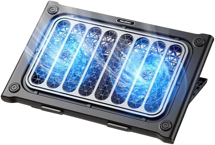 پایه خنک کننده لپ تاپ، فن خنک کننده لپ تاپ برای لپ تاپ های 12 تا 15.6 اینچی، 2 فن بی صدا، پایه خنک کننده لپ تاپ با قابلیت تنظیم 7 زاویه