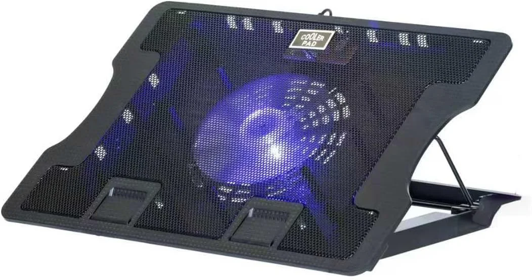پایه خنک کننده لپ تاپ WEETOTUNG برای بازی - پایه قابل تنظیم ارتفاع با فن بی صدا با رابط های USB برای شارژ و پورت شارژ خنک کننده - توربوفن برای نوت بوک های گیمینگ و لپ تاپ های اداری