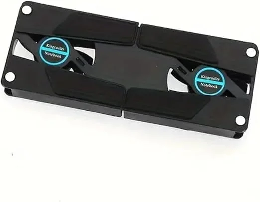 پایه خنک کننده لپ تاپ USB با دو فن، پایه تاشو، خنک کننده قابل حمل نوت بوک، مشکی - فروشگاه امل