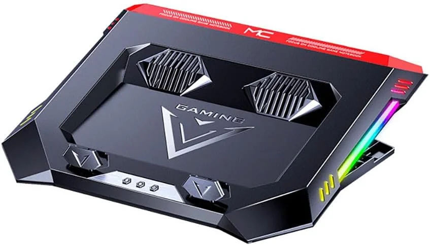 پد خنک کننده لپ تاپ Fitmos Double Blower برای لپ تاپ های گیمینگ 14-17 اینچی، پد خنک کننده با فیلتر گرد و غبار، حلقه لاستیکی انعطاف پذیر، چراغ های رنگارنگ، پایه قابل تنظیم با چراغ های RGB، سرعت دنده سوم پد خنک کننده لپ تاپ Fitmos Double Blower برای لپ تاپ های گیمینگ 14-17 اینچی، پد خنک کننده با فیلتر گرد و غبار، حلقه لاستیکی انعطاف پذیر، چراغ های رنگارنگ، پایه قابل تنظیم با چراغ های RGB، سرعت دنده سوم