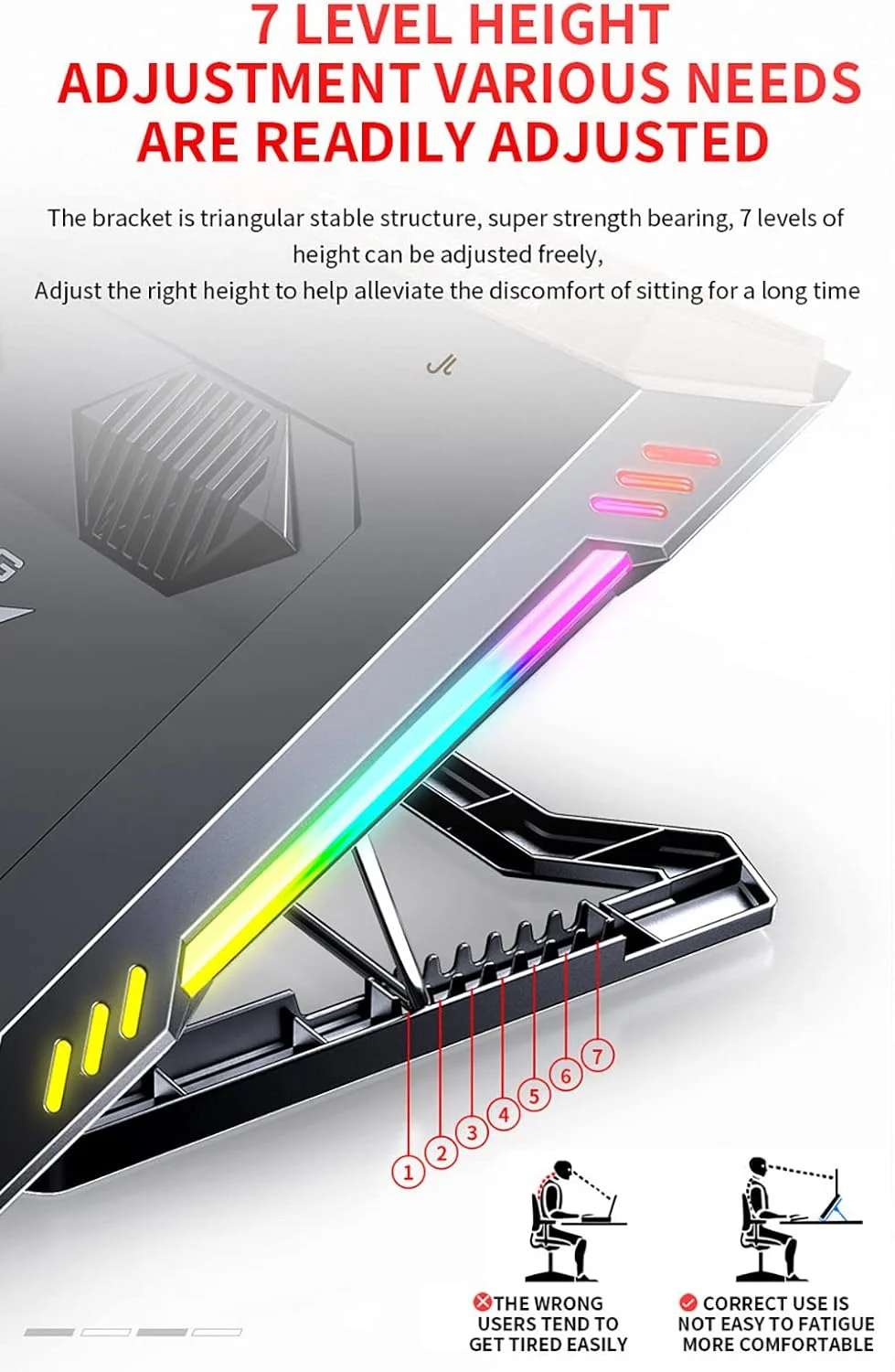 پد خنک کننده لپ تاپ Fitmos Double Blower برای لپ تاپ های گیمینگ 14-17 اینچی، پد خنک کننده با فیلتر گرد و غبار، حلقه لاستیکی انعطاف پذیر، چراغ های رنگارنگ، پایه قابل تنظیم با چراغ های RGB، سرعت دنده سوم پد خنک کننده لپ تاپ Fitmos Double Blower برای لپ تاپ های گیمینگ 14-17 اینچی، پد خنک کننده با فیلتر گرد و غبار، حلقه لاستیکی انعطاف پذیر، چراغ های رنگارنگ، پایه قابل تنظیم با چراغ های RGB، سرعت دنده سوم