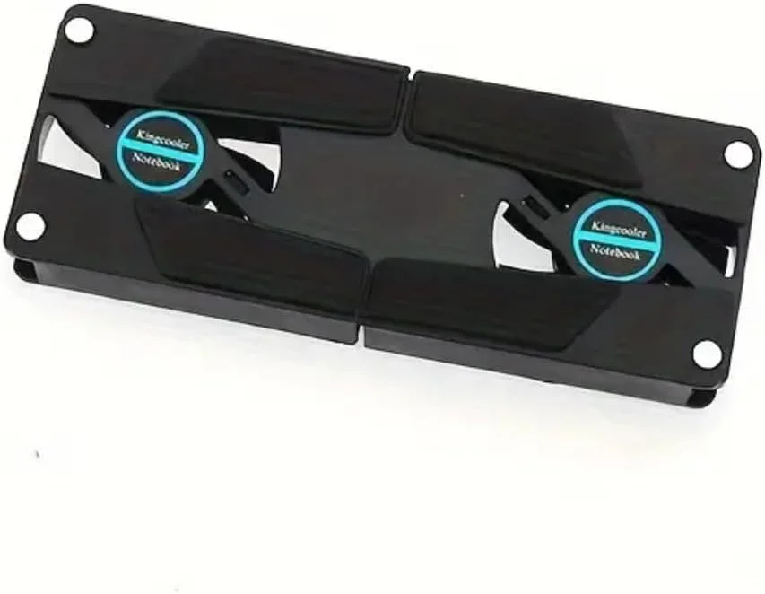 پایه خنک کننده لپ تاپ USB با دو فن، پایه تاشو، خنک کننده قابل حمل نوت بوک، مشکی پایه خنک کننده لپ تاپ USB با دو فن، پایه تاشو، خنک کننده قابل حمل نوت بوک، مشکی