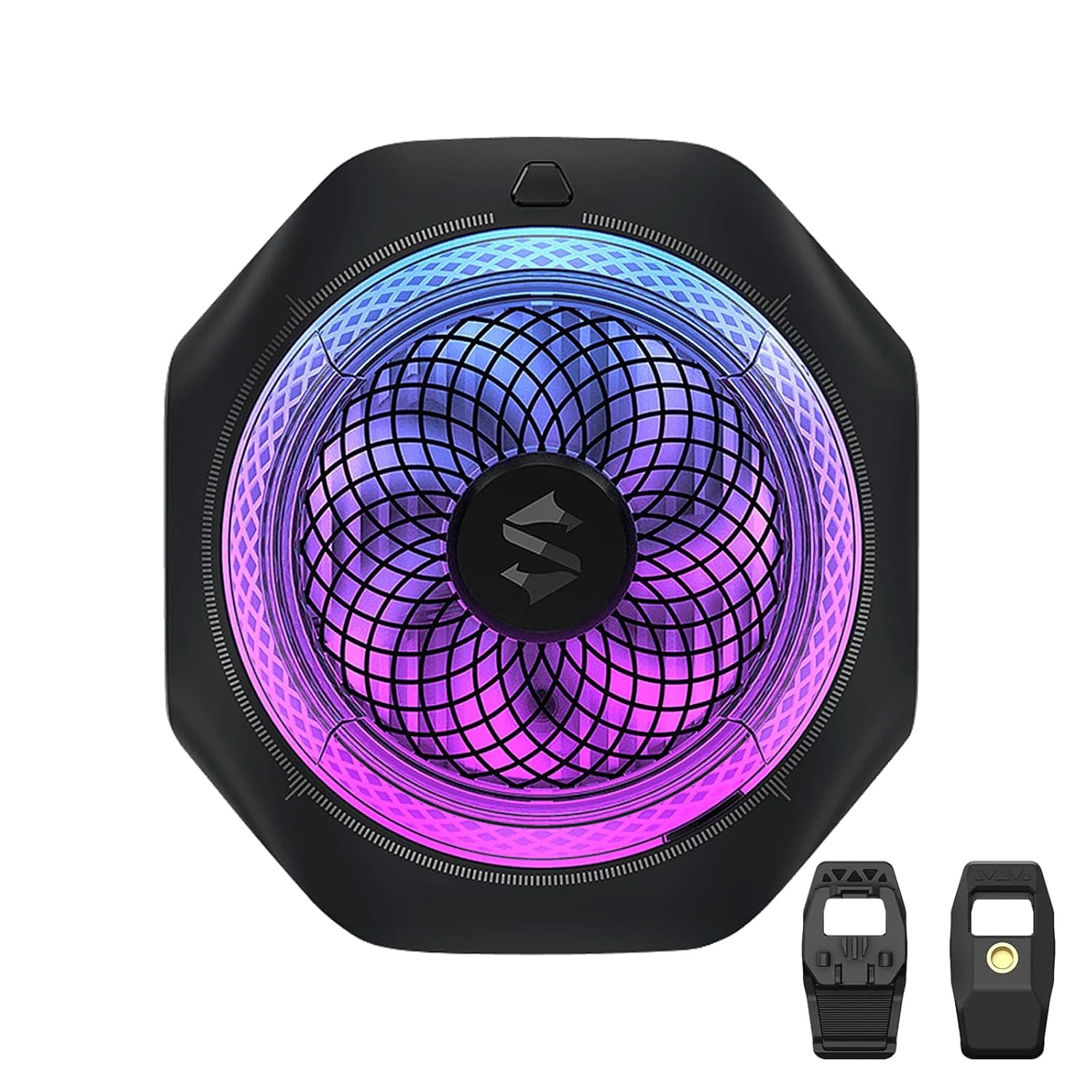 خنک کننده گوشی بلک شارک، فن خنک کننده مغناطیسی MagCooler 4 Pro، نور RGB، اپلیکیشن، رادیاتور تلفن همراه 27 واتی برای بازی و پخش ویدیو و خنک کننده موبایل رانندگی خودرو برای تلفن ها و تبلت ها و آیپدها