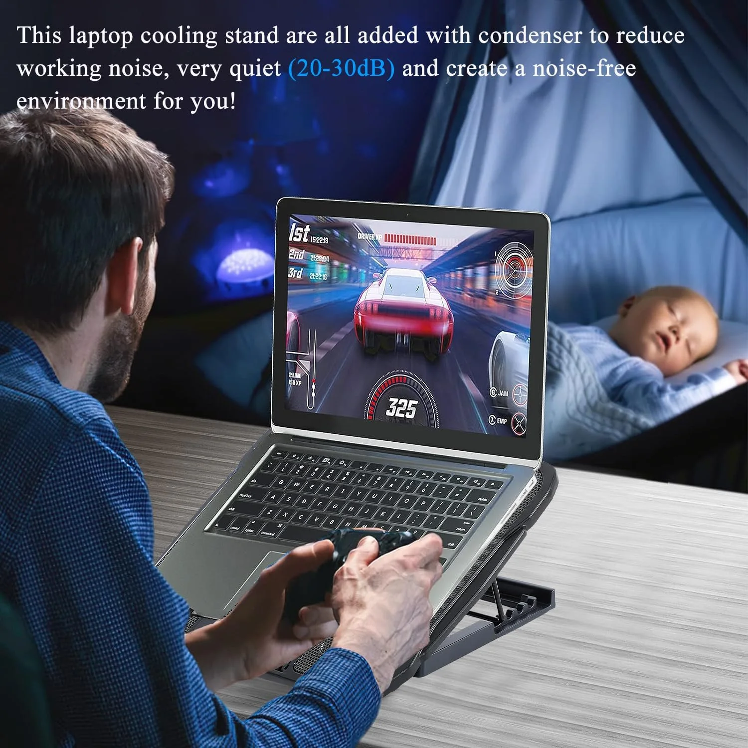 پایه خنک کننده لپ تاپ 6 فن برای لپ تاپ های 12-17 اینچی با دو پورت USB، خنک کننده گیمینگ لپ تاپ، پایه خنک کننده لپ تاپ برای کامپیوتر پایه خنک کننده لپ تاپ 6 فن برای لپ تاپ های 12-17 اینچی با دو پورت USB، خنک کننده گیمینگ لپ تاپ، پایه خنک کننده لپ تاپ برای کامپیوتر